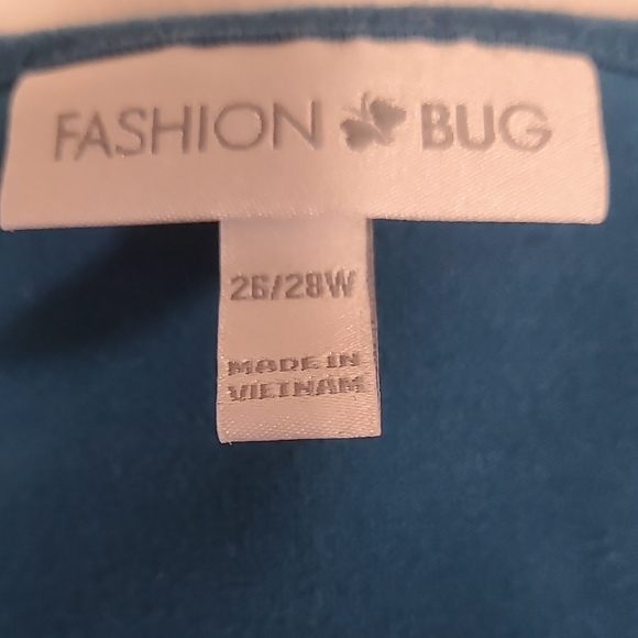 Fashion BugTeal Blouse with Ruffle Neckline 26/28W - Picture 2 of 9